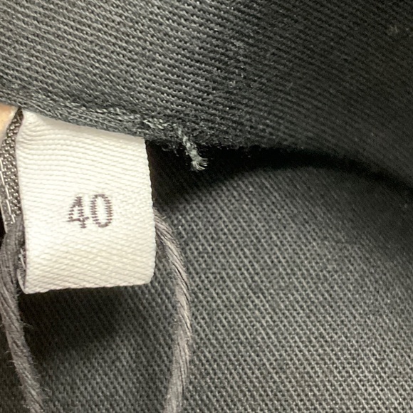 LOEWE BLACK / TAN LAMB LEATHER TRIMMED VISCOSE STRETCH PANTS - Picture 5 of 5